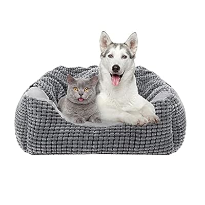 JOEJOY Rectangle Dog Bed Warm Hooded Puppy Bed for Large Medium Small Dogs, Luxury Super Soft Pet Cave Bed Medium Washable, Fits Up To 20/30/40/60lbs Pets