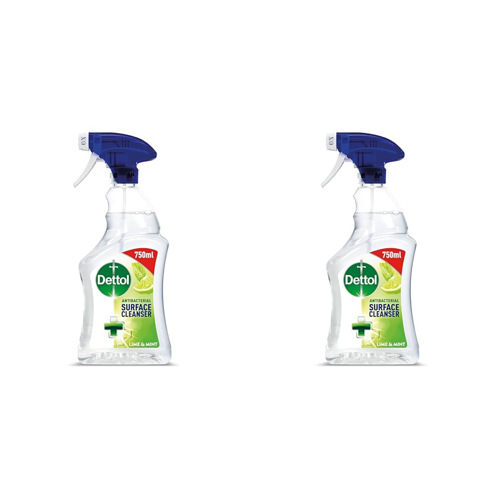 Dettol Antibacterial Surface Cleaning Spray, Lime and Mint, 750 ml (Pack of 2) (Packaging May Vary)