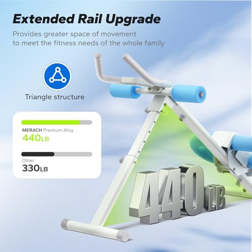 Image of MERACH Ab Machine, Ab Workout Equipment, Adjustable Ab Trainer Machine | Foldable Abdominal Trainer for Stomach Workout with LCD Monitor at Home Gym Knee Protection& 440 LBS Capacity