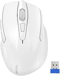 Wireless Mouse, TECKNET Pro 2.4G Ergonomic Wireless Optical Mouse with USB Nano Receiver for Laptop,PC,Computer,Chromeboo...
