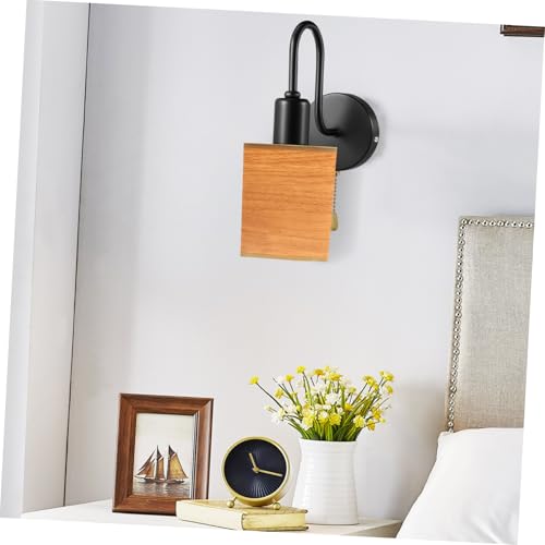 Aplique de pared vintage E26 interior exterior negro rústico con interruptor 4