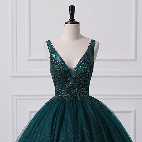 Engerla Women's Beading Sweetheart Ball Gown Tulle Layed Long Quinceanera Dress3