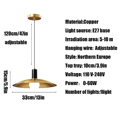 Suspension cuivre E27 rétro en forme de cache-pot pour thé et salon - 7