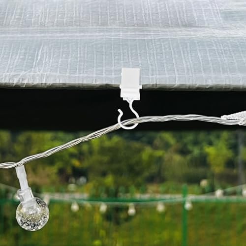 50 Stück Vorhangclips, Vorhangclips mit Haken, Metallclips für Vorhänge, Duschvorhangclips, Lichtaufhänger, Drahthalter für Heimdekorationen, Badezimmer, Duschvorhangdekore (Weiß)