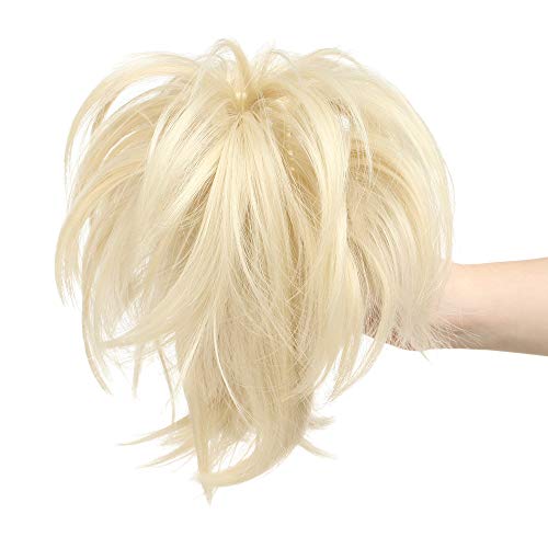 Bendable Claw Ponytail With 3 Bendable Metals(12",Bleach Blonde) T1327