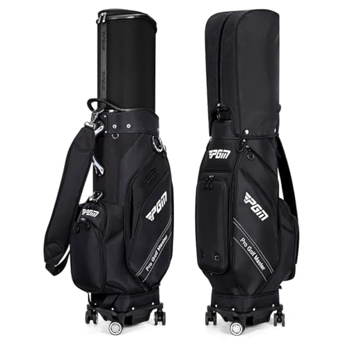 HZZLXJ �S���t�o�b�O �L���f�B�o�b�O �É��݌v�̌y�ʃL���f�B�o�b�O 8�������g&�h��TPU�f�� Golf Bag �t�@�X�i�[�|�P�b�g�t�� ��e�� �X�|�[�c�S���t�N���u�o�b�O �j�����p ���@�\���[(Black)