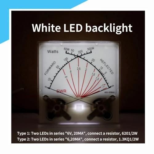 Image of Eujgoov Cross Needle SWR /Watt Meter, Double Needle 60 /300W Band Standing- Meter with Backlight