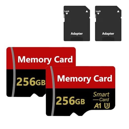 Scheda di Memoria 256 GB Set di 2 Carte, UHS-3 Velocità fino Memory Card con Adattatore SD per Telefono, Videocamera, 4K Fotocamera Pro, Tablet