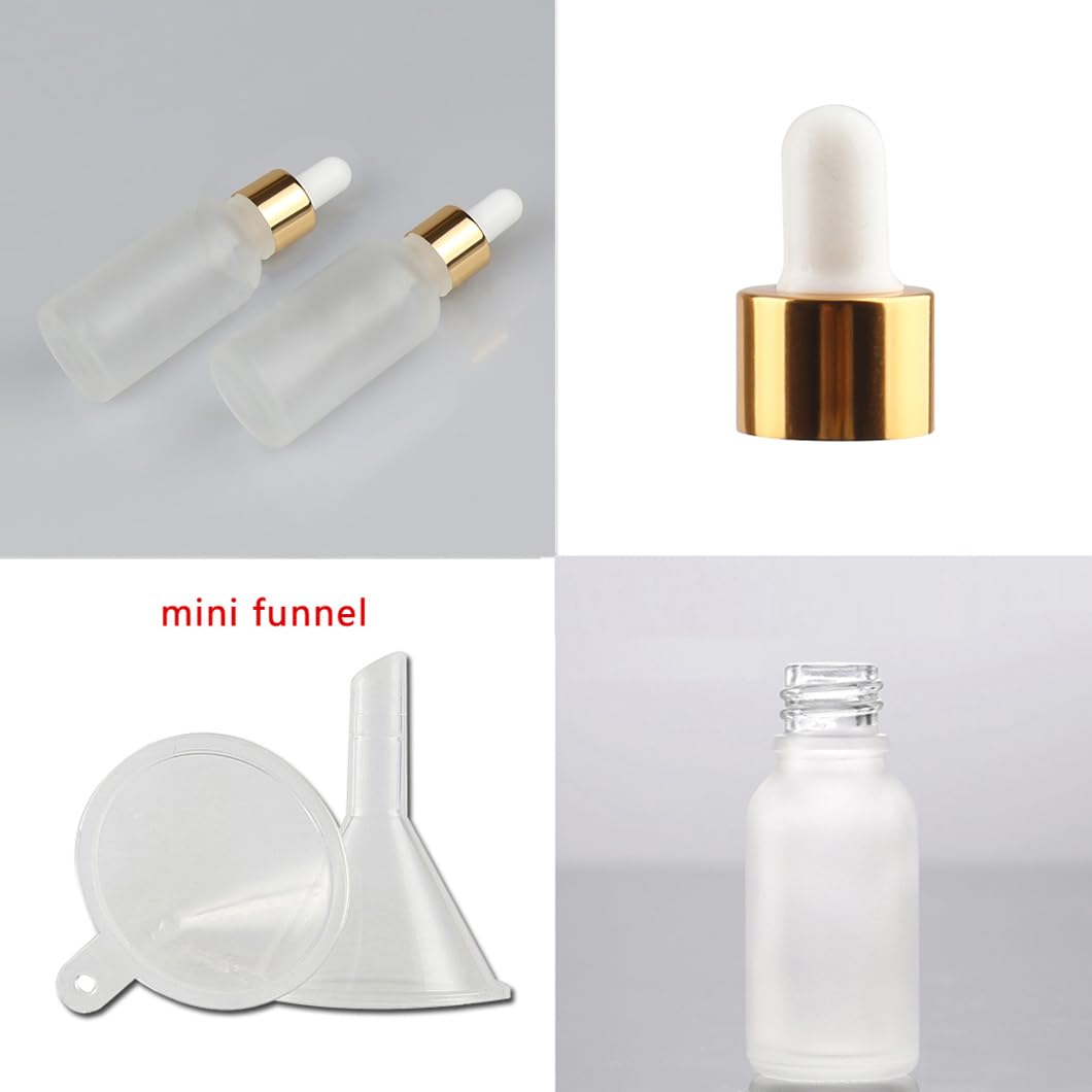 24 Stück 30ml Matt transparent glas Pipettenflasche, Leere Glasflasche mit Gold Pipette, Stichprobe Glaspipette Tropfflasche für Aromatherapie ätherische Öle