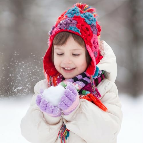 Clothclose 4 Pairs Kids Gloves, Warm Stretchy Winter Gloves for Boys Girls - image 2