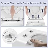 Toilet Seat, MUJIUSHI Slow Close 2-in-1 Family Toilet Seat with Built in Potty Training Child Seat, Detachable Magnetic Kids Seat Cover, Standard O Form Family Toilet Lid for Toddlers & Adults - Image 5