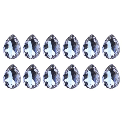 Ldbuejiaja - Lot de 12 strass en verre en forme de goutte d'eau - 10 x 14 mm - Fournitures d'artisanat pour chaussures, robes, vêtements