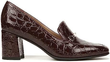 Naturalizer Womens Wynrie-Bit Block Heel Bit Loafer Cabernet Sauvignon Patent Red 7 M | Image 1