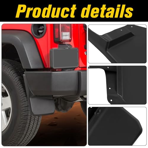 Image of Front Rear Mud Flaps Splash Guards for Jeep Wrangler JK JKU 2007-2018