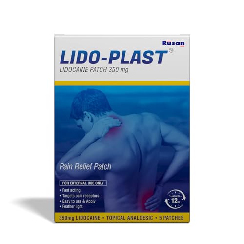 Image of Rusan LIDO-PLAST Large Lidocaine Patch 350mg (5 Patches per Pack) | Fast Relief for Neuropathic, Sciatica & Nerve Pain | Extra Coverage | Lasts 12 Hours | Easy to Apply | Skin-Friendly