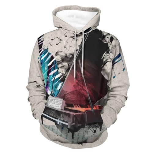 Sweat à capuche piano unisexe chaud et stylé pour l'automne