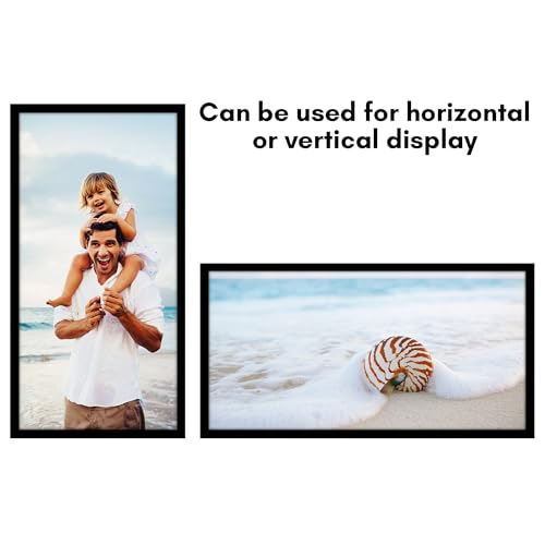 Americanflat 10x20 Picture Frame with Polished Plexiglass - Streamline Collection - Thin Border Picture Frame for Wall Display - Hanging Hardware Included - Black