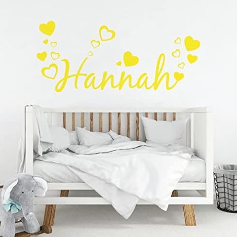 Personalised Hearts Name Wall Art Decal Cover