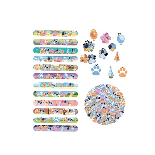 Yaacue 72Pcs Blue Dog Birthday Decorations, Cartoon Dog theme party Supplies Gifts for Decorations vibrant and whimsical celebrations