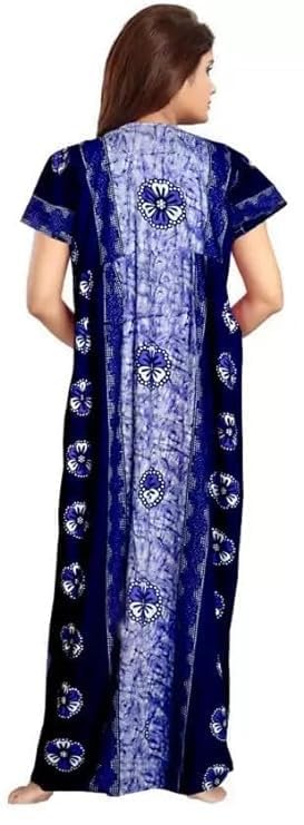 Image of Nighty for Women Cotton Printed Maxi Gown Ankle Length Nighty Night Dress Gown for Women Maxi - (Pack of 3)