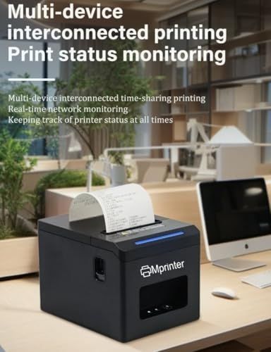 Image of R80A 80mm 3 Inch Advanced Thermal Receipt Printer with Auto Cutter | 200mm /s High-Speed | 4 in 1 | USB + Bluetooth + LAN + Voice Alerts | 203 DPI | for Shops & Restaurants (R80A)