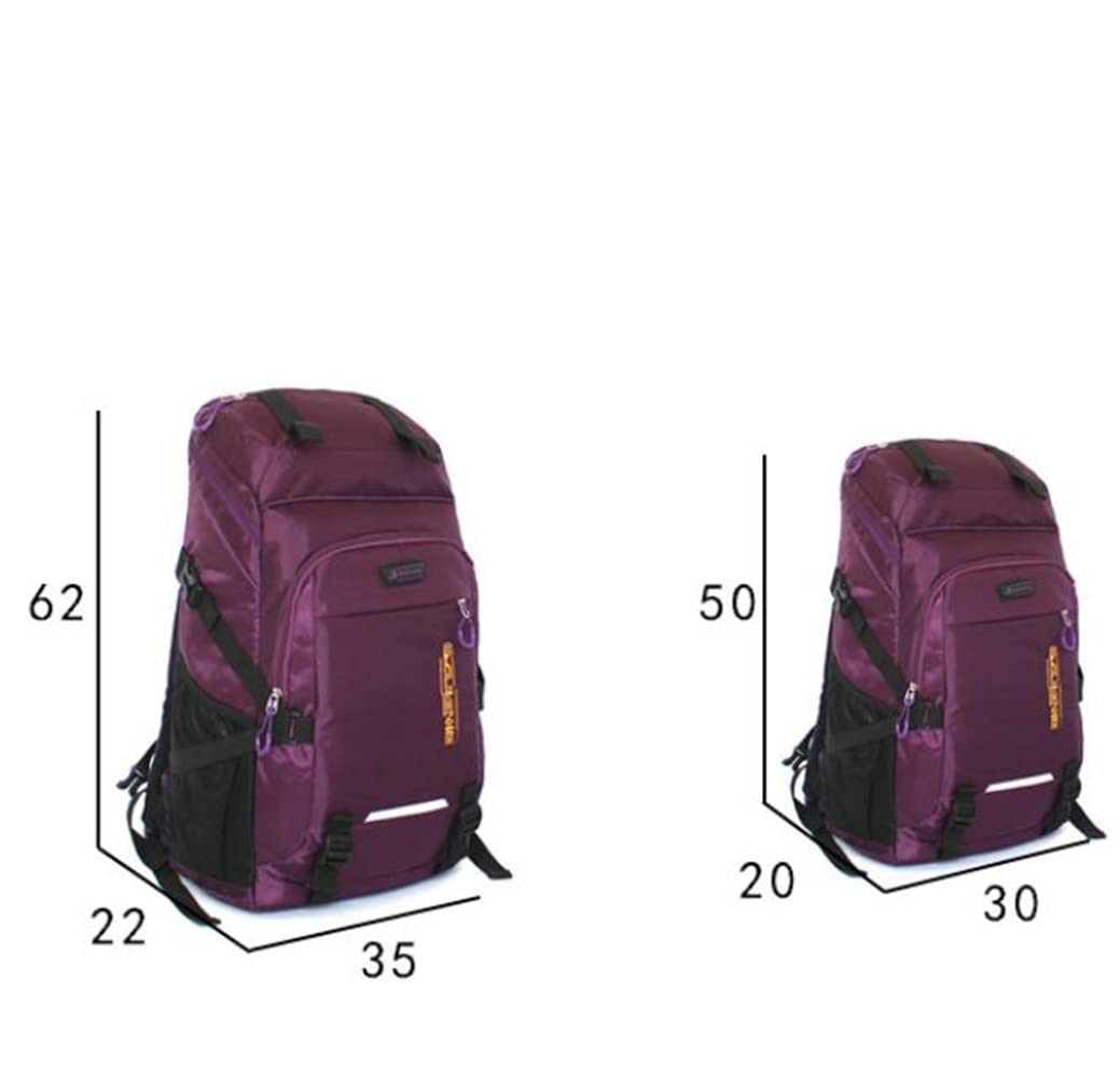 Eysee Backpack Canvas Camping Hiking Backpack Trekking Backpack Water Resistant Rucksack for Men Women, Purple, 70L