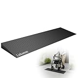 LIEKUMM 1-3/4' Rise Rubber Threshold Ramp for Doorways & Home Steps, 2500 lbs Heavy Duty Wheelchair Door Ramp, Non-Slip Indoor Outdoor Transition, 35.5' Wide, Cuttable