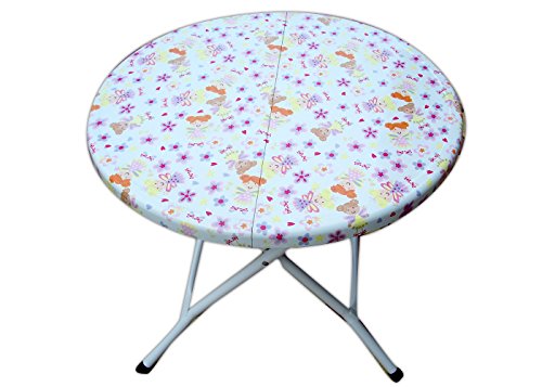 Image of AMAZE inch Folding Baby Kids Children Printed Portable Outdoor Study Dining Furniture Play Group Table-Chair Set (Doll)