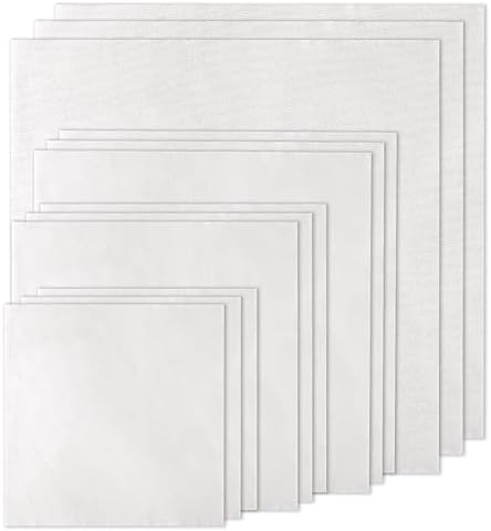 12 PCS White Embroidery Fabric, Pre-Cut Natural Cotton Embroidery Cloth Fabric, 4 Sizes Embroidery Cloth Squares for Embroidery Garment Craft (5.9 to 11.8inch)