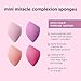 Real Techniques Mini Miracle Complexion Sponge 4 Pack, Small Makeup Blending Sponges, For Foundation & Concealer, Mini Size for Under Eyes & Touch-Ups, Travel Friendly, Natural Makeup, Latex-Free