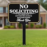 Letrero grande de patio con estaca, letreros de no solicitar para casa/puerta delantera y