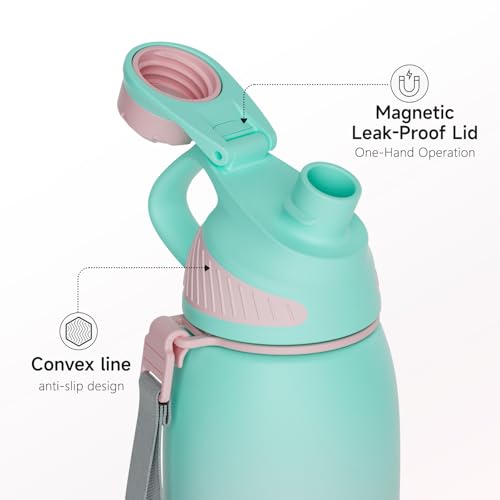 Image of Fjbottle 24oz Stainless Steel Insulated Water Bottle No Straw Spout Lid | Leakproof Keeps Cold 24H, Double Wall Vacuum Insulated, BPA Free, Easy to Clean Sports Water Bottle for Gym Hiking & Outdoor