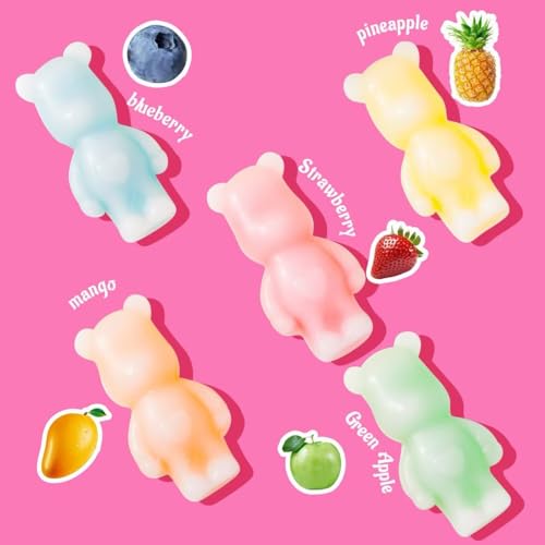 Gummy Glow 12 Oz Fruity Wax Candy, Upgraded Edible Wax Candy Bears - Chewy Retro Sweets with 5 Fruity Flavors, Ideal for ASMR Snacks, Viral TikTok Treats, Novelty Vintage Treats, Parties & Gifts - image 2