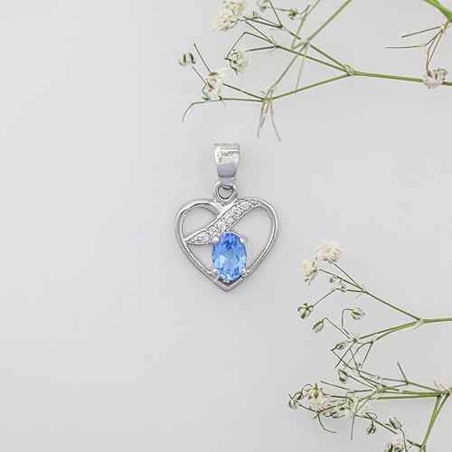 Pendentif argent topaze bleue suisse ovale : un bijou éclatant anti-ternissement - 4