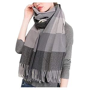 Wander Agio Women’s Fashion Scarves Long Shawl Winter Thick Warm Knit Large Plaid Scarf