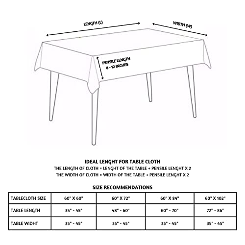 Folkulture Table Cloth 60 X 102 Inches Long, 100% Cotton Outdoor Tablecloths For Rectangle Tables For Spring, Boho Table Cover Or Bohemian Tableclothes For Farmhouse Décor Or Wedding Parties, Mustard #TOP3