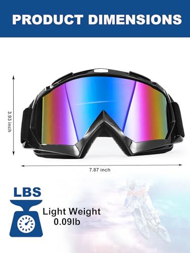 Image of 2Pcs Dirt Bike Goggles Motocross Motorcycle ATV Riding Dustproof Windproof Off Road Racing MX Four Wheeler Goggles