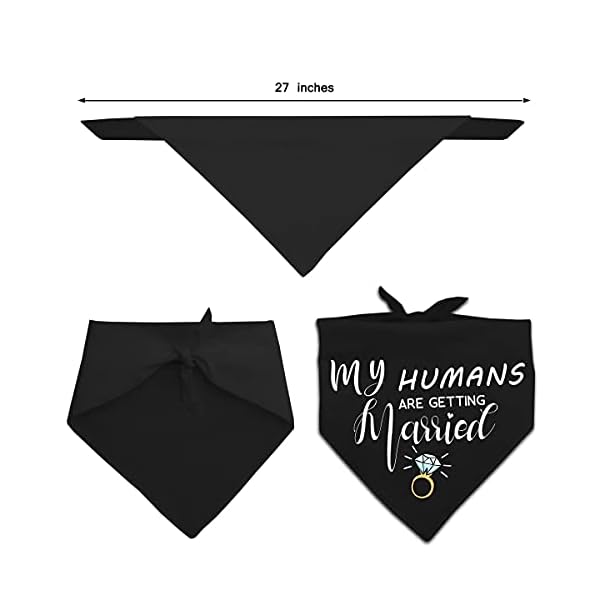 My humans are getting married she said yes dog bandana for wedding engagement photos, pet scarf accessories for dog lovers, bridal shower gift, pack of 2 - image 4