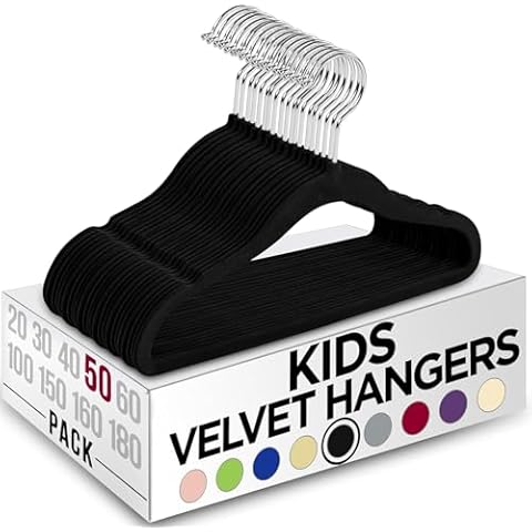 Utopia Home Kids Velvet Hangers Pack of 50 Cover