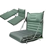 Fengzel Outdoor 簡易ベッド＆椅子２way エアーマット 67*190*10cm 極厚 防水 断熱 アウトドアキャンプ 登山 遠足 超軽量 コンパクト 空気入れ TPU 接地面椅子 (ミリタリー)