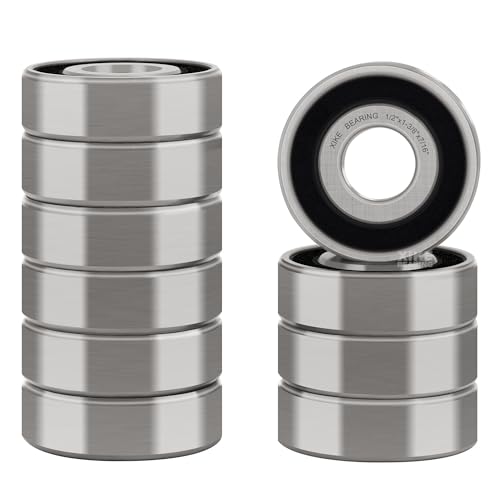 XIKE 10 Pcs Bearings 1/2" x1-3/8 x7/16, Compatible with 1621-2RS.