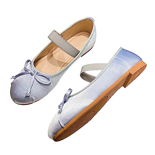 JiangWei Shu Women Satin Bow Knot Ballet Flats Female Slip On Dress Party Shoes3