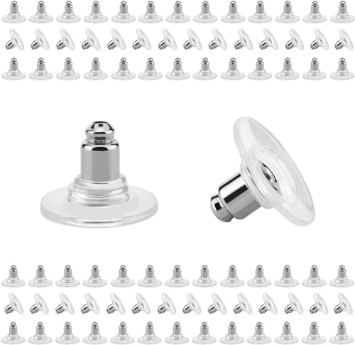 Mertia Silver Earring Backs for Stud Earrings, Secure Metal Earring Stoppers