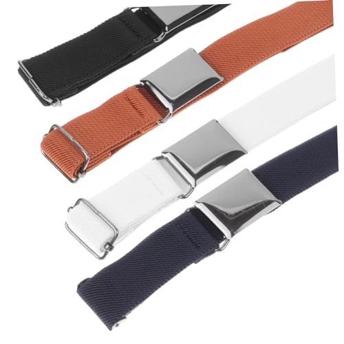 VANZACK 4Pcs Elastic Waist Belt for Boys Flexible Stretchy Belts Camel Lightweight Fashionable Accessory for Dresses Jeans Skirts4