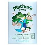 Mother's Earth Waschmittel-Blätter – Frische-Baumwolle-Duft – Nachhaltige, kraftvolle Reinigung, frei von Plastikverpackung, optischen Aufhellern & Parabenen – Bis zu 60 Waschladungen