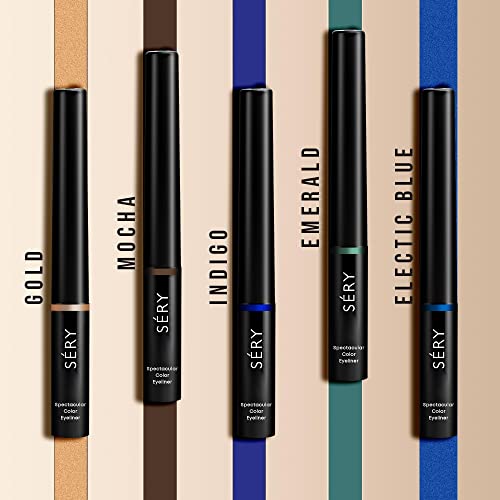 Image of SERY Spectacular Color Eyeliner Matte Finish - Gold Color, Waterproof, Longlasting, Smudgeproof, Enriched with ARGAN oil, SEL-01 (Pack of 2)