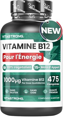 Vitamine B12 1000mcg, 475 Comprimés Véganes, 1 par Jour (15+ Mois...