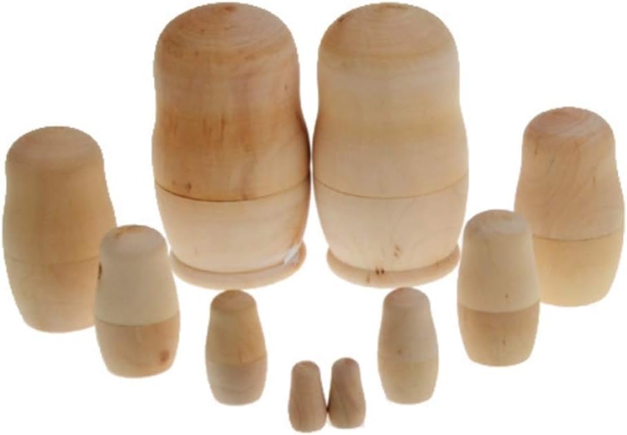 Amazon Miraika マトリョーシカ 木製 手作りキット 無地 5個組 2個set ロシア 民芸品 置物 贈り物 マトリョーシカ おもちゃ