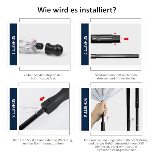 Esoes Hund Transparente Regenschirm Pet Umbrella Skalierbar Hundeschirm Welpen mit Leine und Kette für Spaziergänge im Freien bei Schnee oder Regen (A)