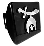Shriner Crescent and Scimitar Black All Metal Hitch Cover